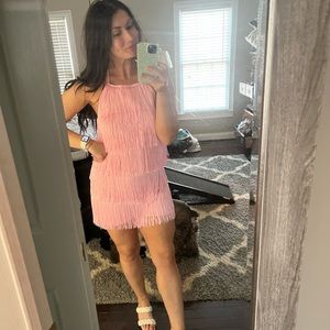 Fringe pink romper